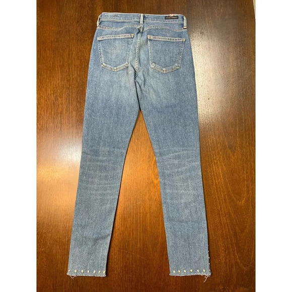 Citizens of Humanity Rocket High Ride Skinny Pearl Studded Blue Jeans Women’s 27 - Picture 5 of 12